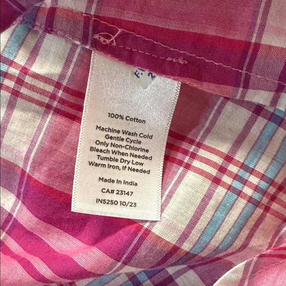 Talbots Pink Plaid Ruffle Blouse - Picture 5 of 5